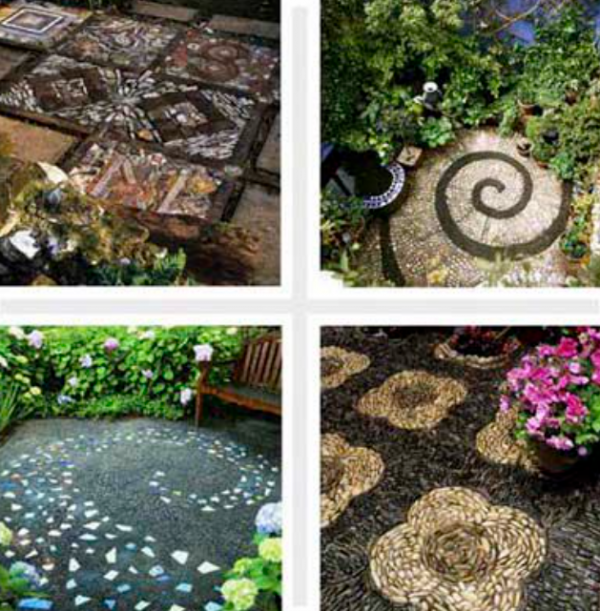 Taman dengan Motif Batu Mosaic